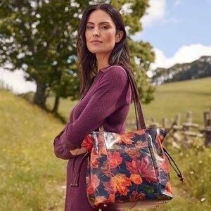 Patricia Nash Autumn Leaf Tote - Red and Orange